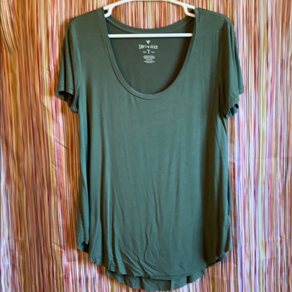 BOGO AE American Eagle soft & sexy top olive tee M